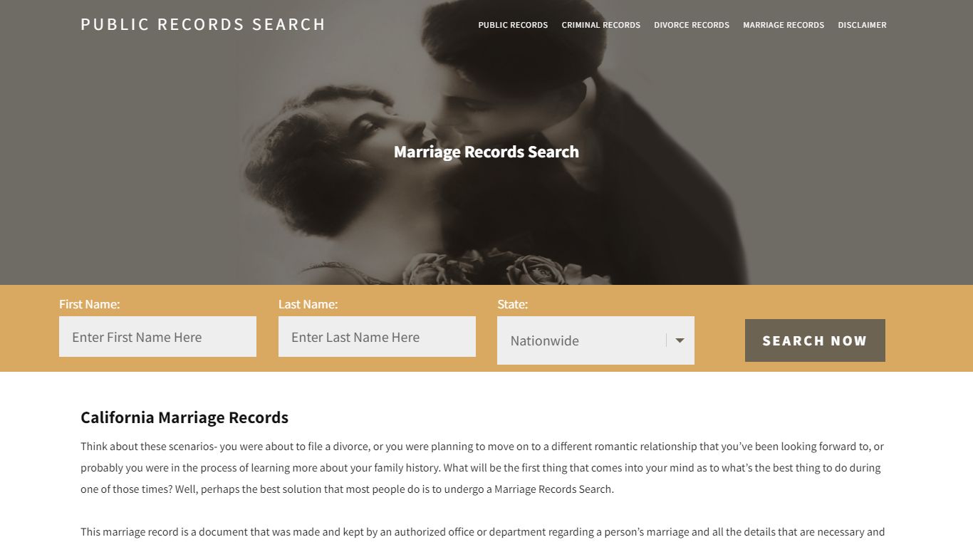 California Marriage Records | Enter Name and Search|14 Days Free